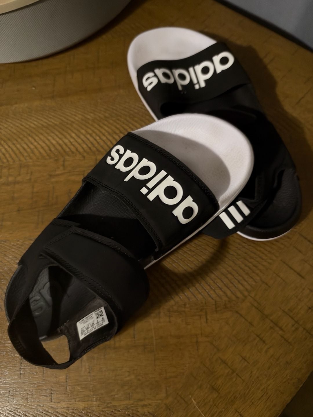 Adidas Adilette Sandal Size 8 Black White G28695 1