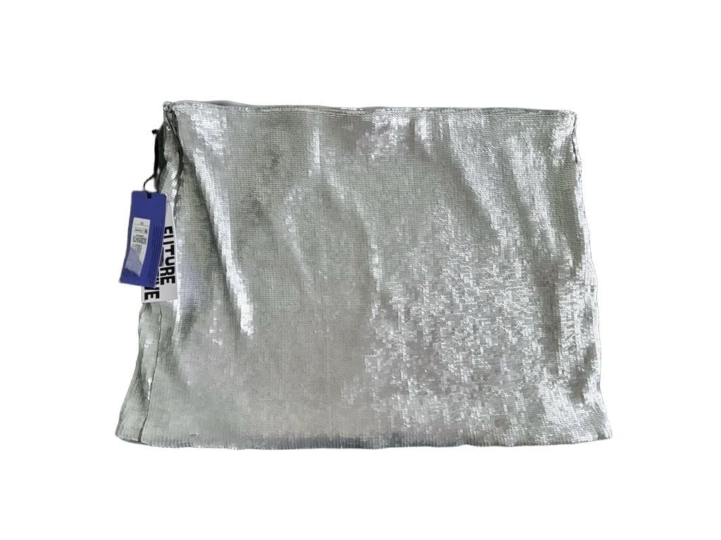 Future Collective Sequin Mini Skirt Size 1X Silver Party 4