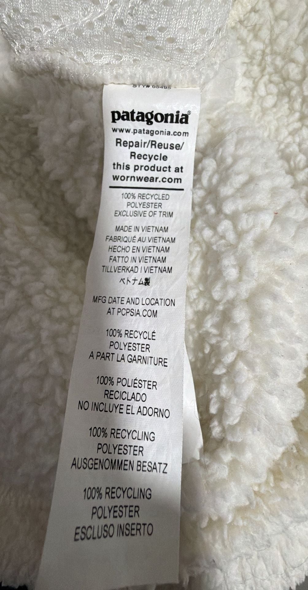 Patagonia Los Gatos 1/4-Zip Fleece Pullover XXL 16-18 White Cream 5