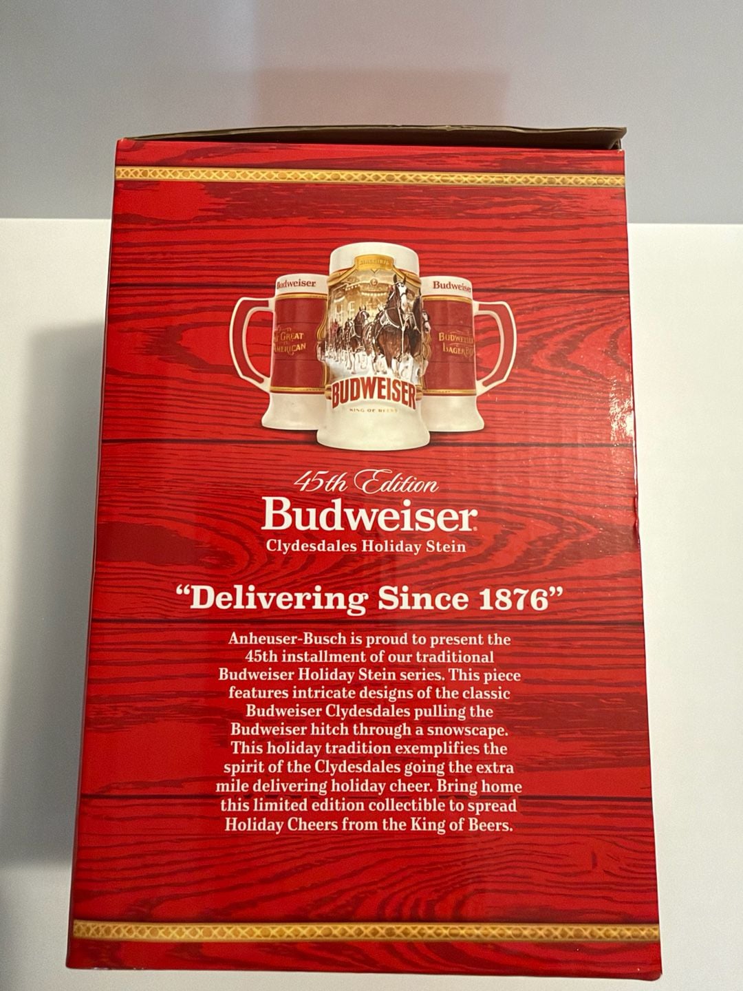 Budweiser 45th Edition Clydesdales Holiday Stein 2