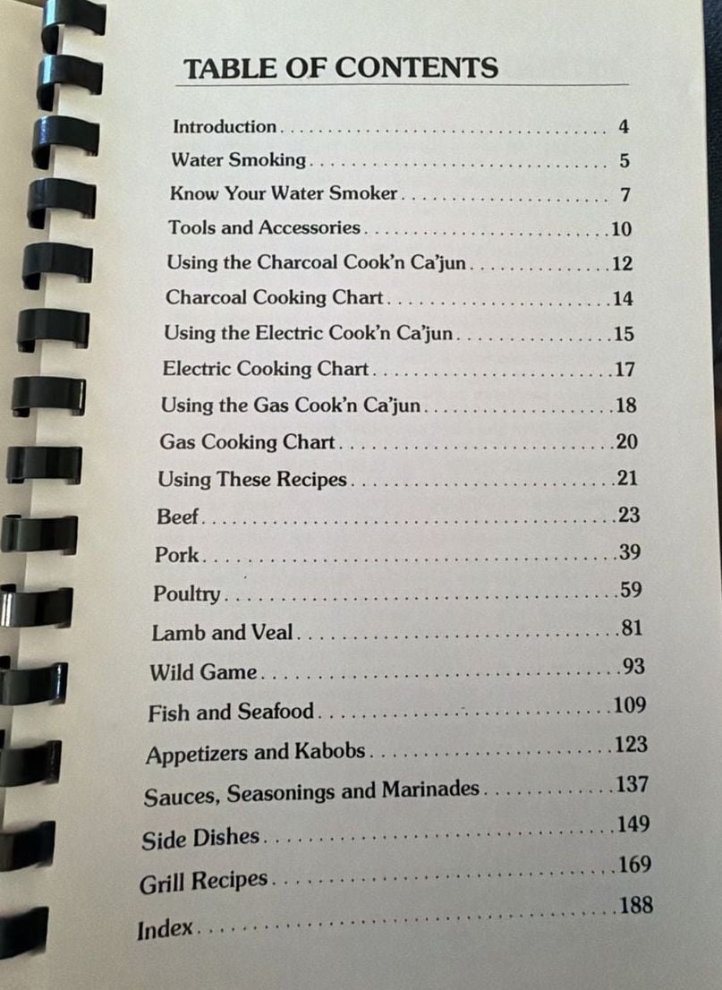 Cook'n Ca'jun Water Smoker Cookbook By Sondra Hester 1984 Vintage 4