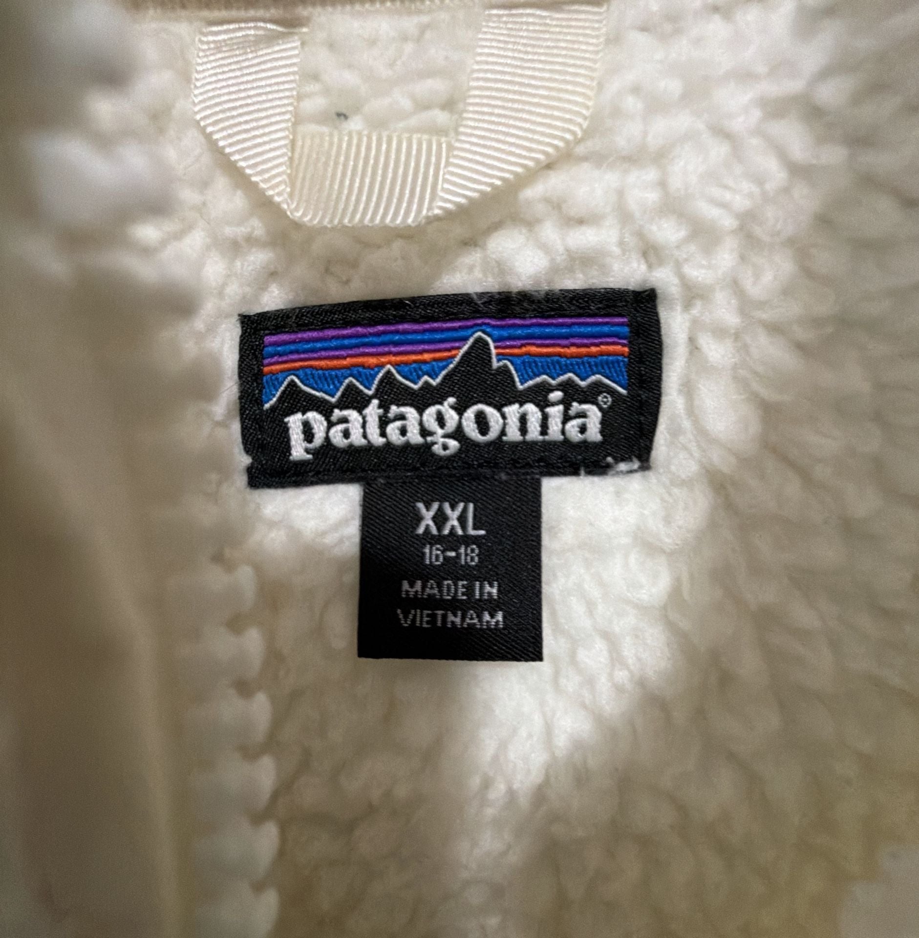 Patagonia Los Gatos 1/4-Zip Fleece Pullover XXL 16-18 White Cream 3