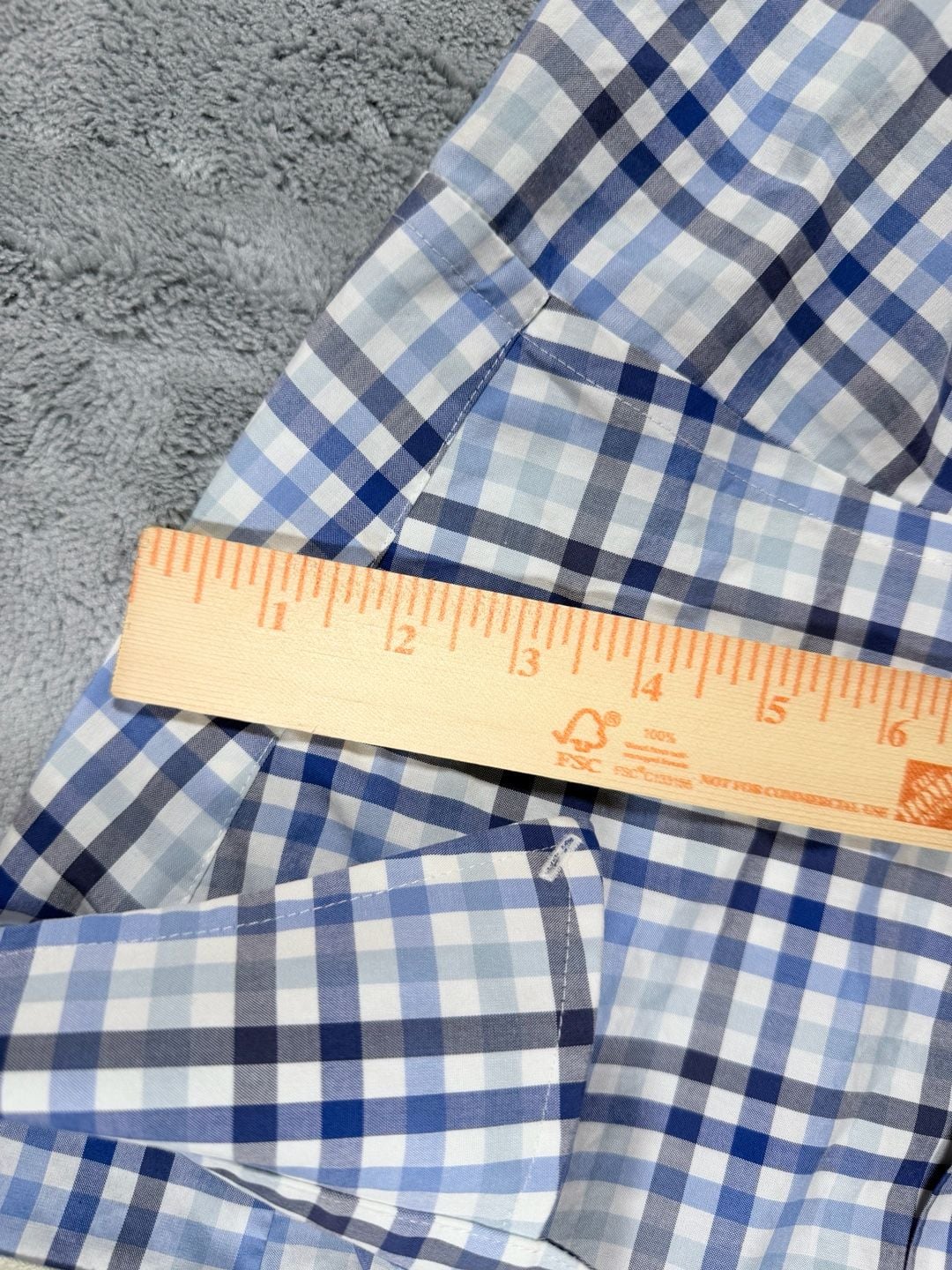 L.L. Bean Plaid Button Down Shirt Size M-Reg Blue Cotton Long Sleeve 4