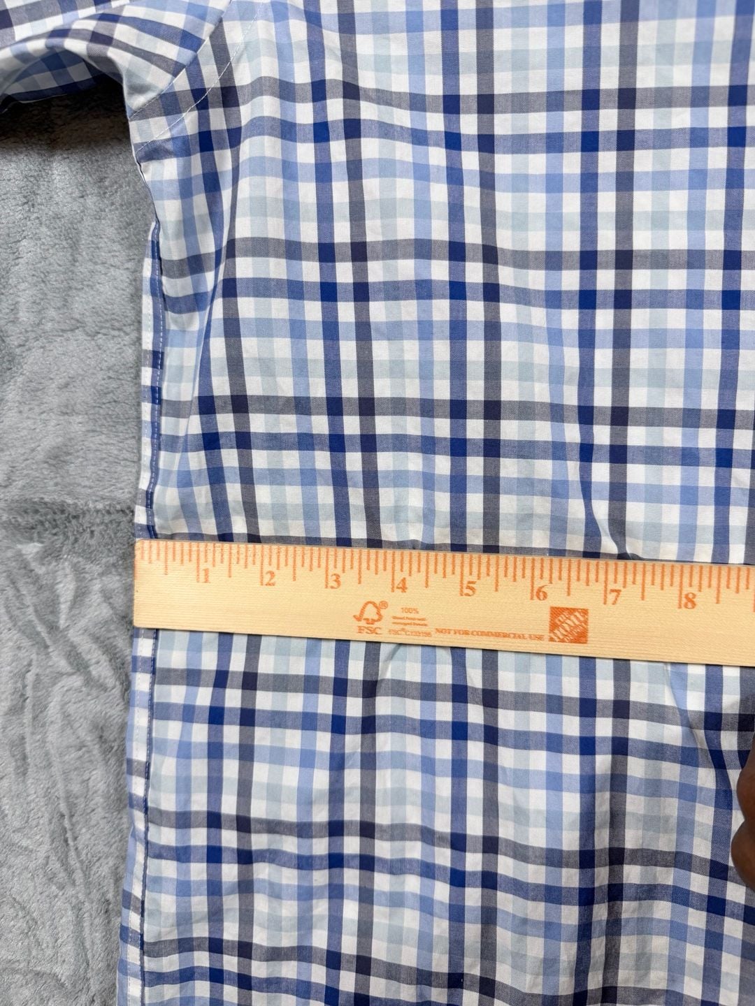 L.L. Bean Plaid Button Down Shirt Size M-Reg Blue Cotton Long Sleeve 6
