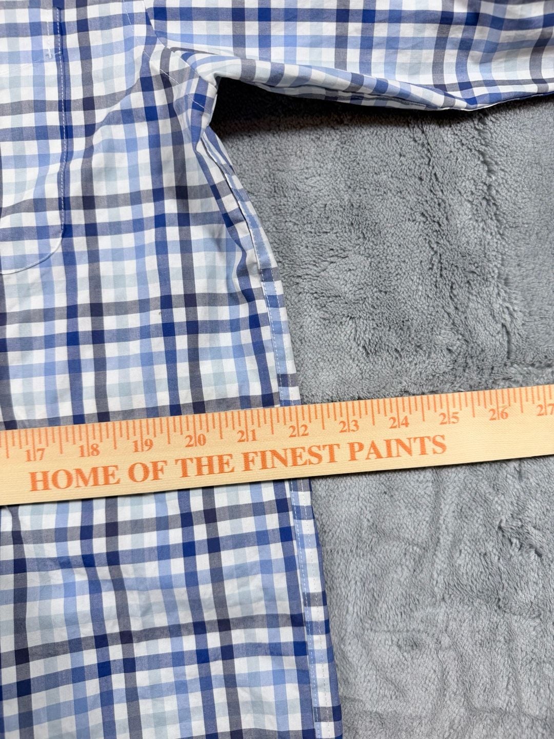 L.L. Bean Plaid Button Down Shirt Size M-Reg Blue Cotton Long Sleeve 7