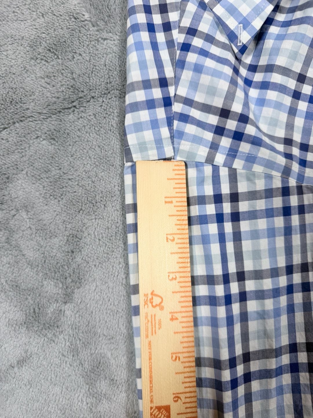 L.L. Bean Plaid Button Down Shirt Size M-Reg Blue Cotton Long Sleeve 8
