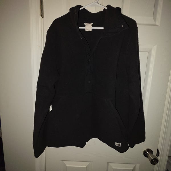 The North Face Carbondale Fleece Pullover Hoodie Size L Black Sherpa