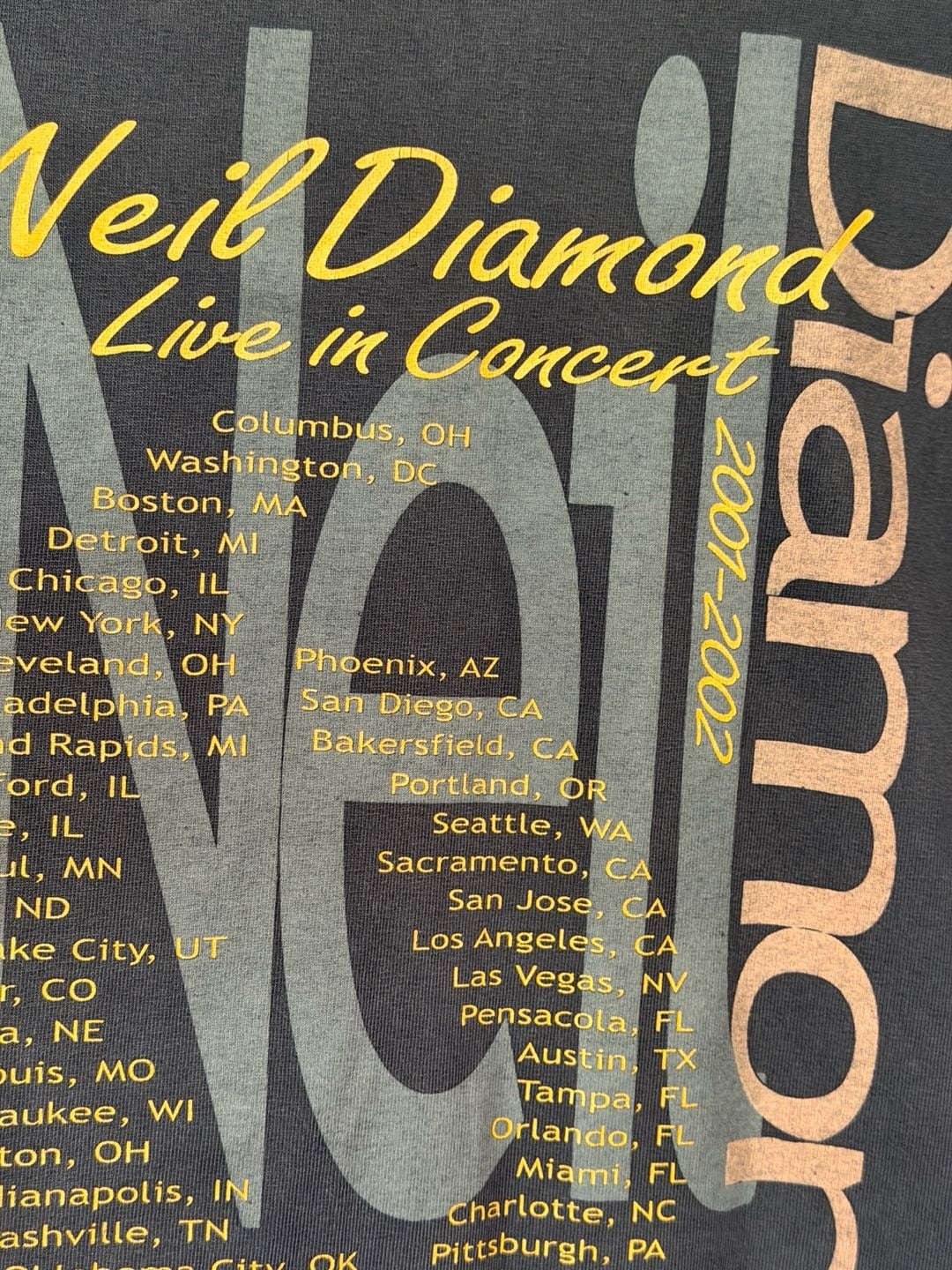 Gildan Neil Diamond Concert T-Shirt Size XXL 2002 Tour Vintage 7