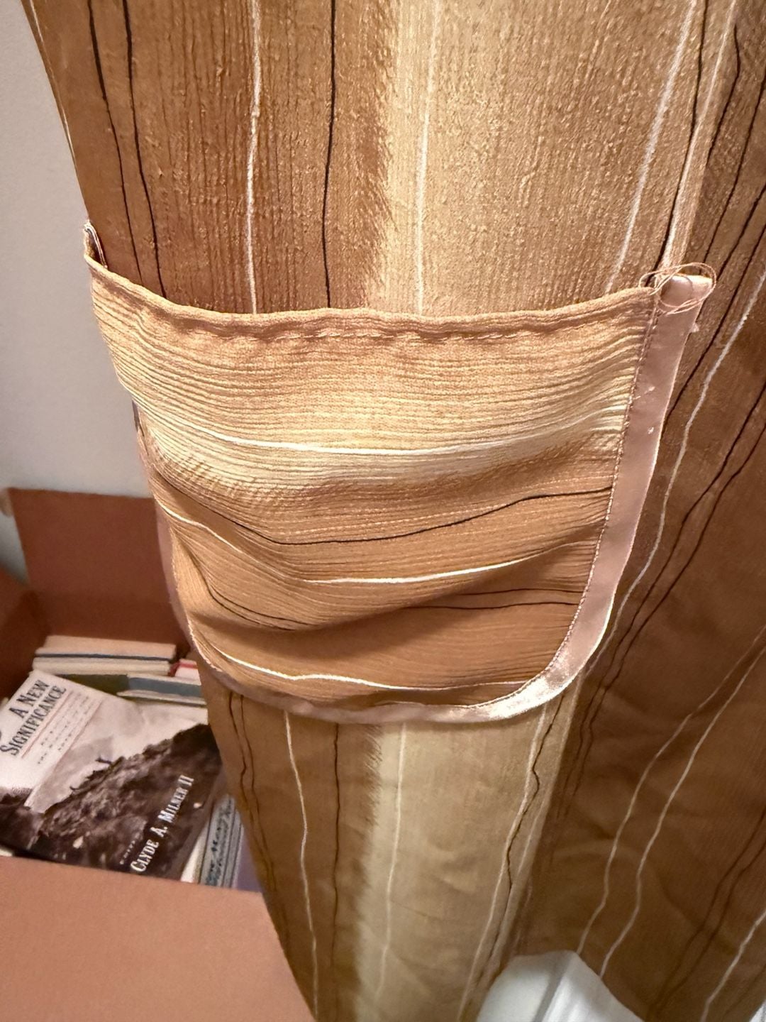 Vintage Striped House Dress Size 52 Brown Polyester 4
