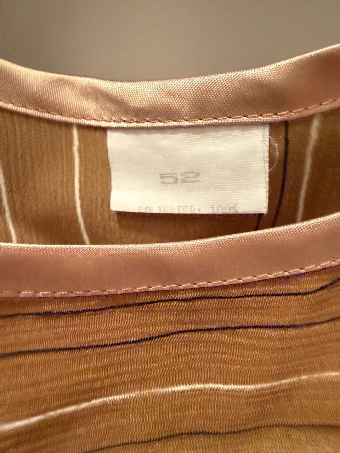 Vintage Striped House Dress Size 52 Brown Polyester 6