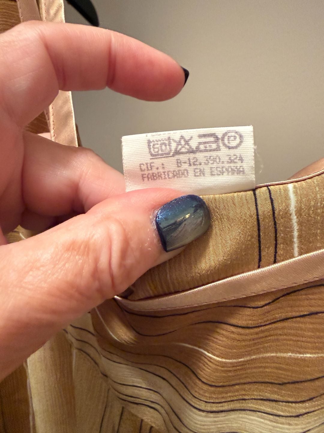 Vintage Striped House Dress Size 52 Brown Polyester 7
