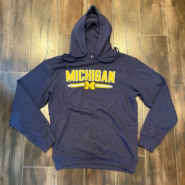Russell Athletic University of Michigan Hoodie Size M Navy Blue