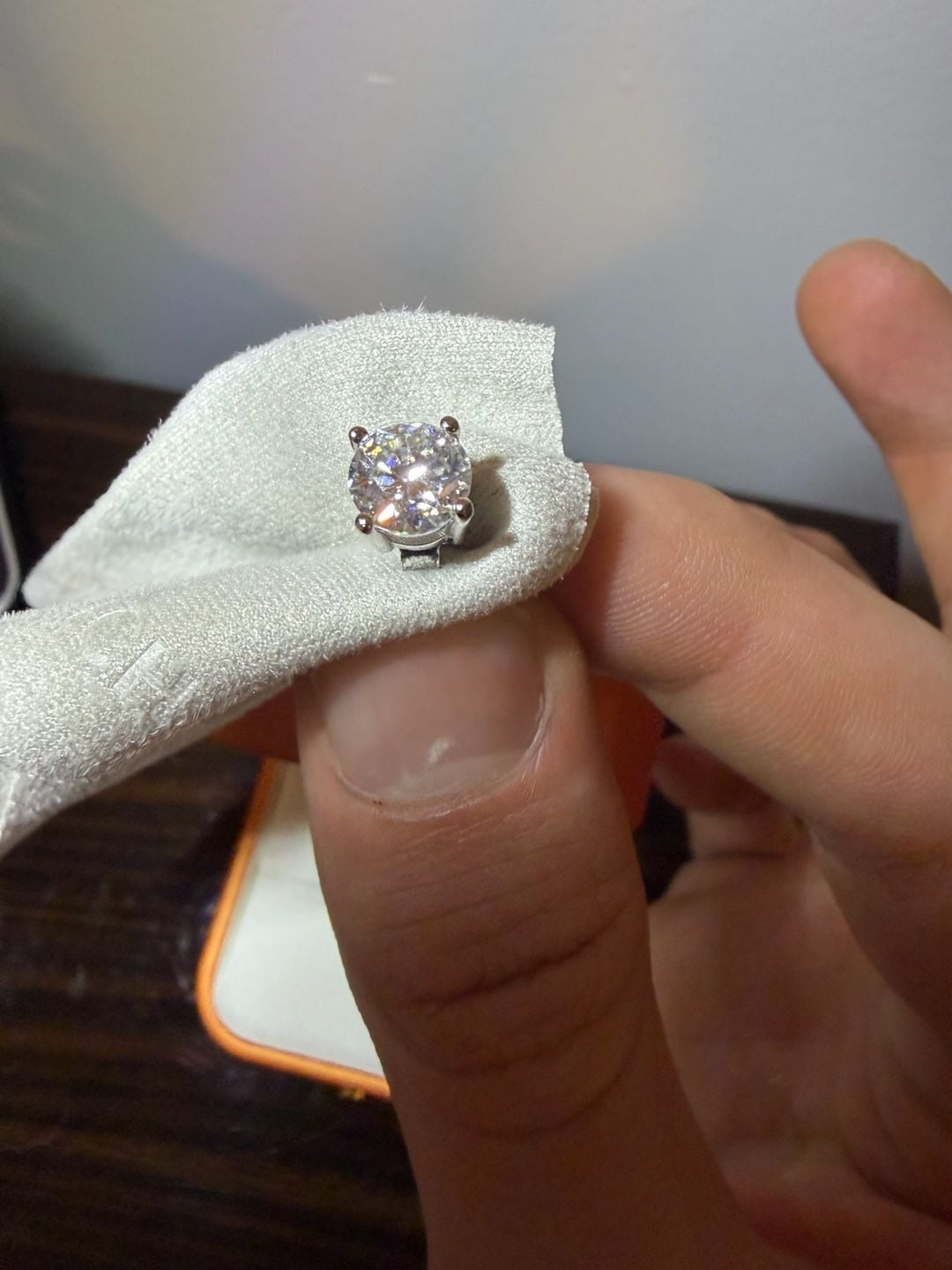 GRA Moissanite Round Stud Earrings 6.5mm 1ct 2