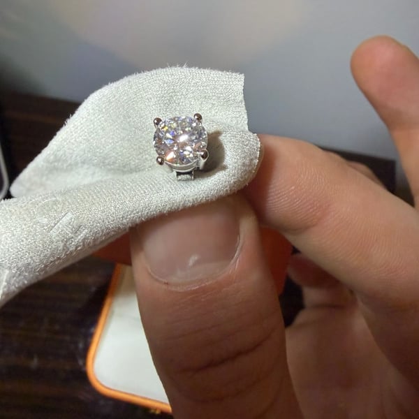 GRA Moissanite Round Stud Earrings 6.5mm 1ct