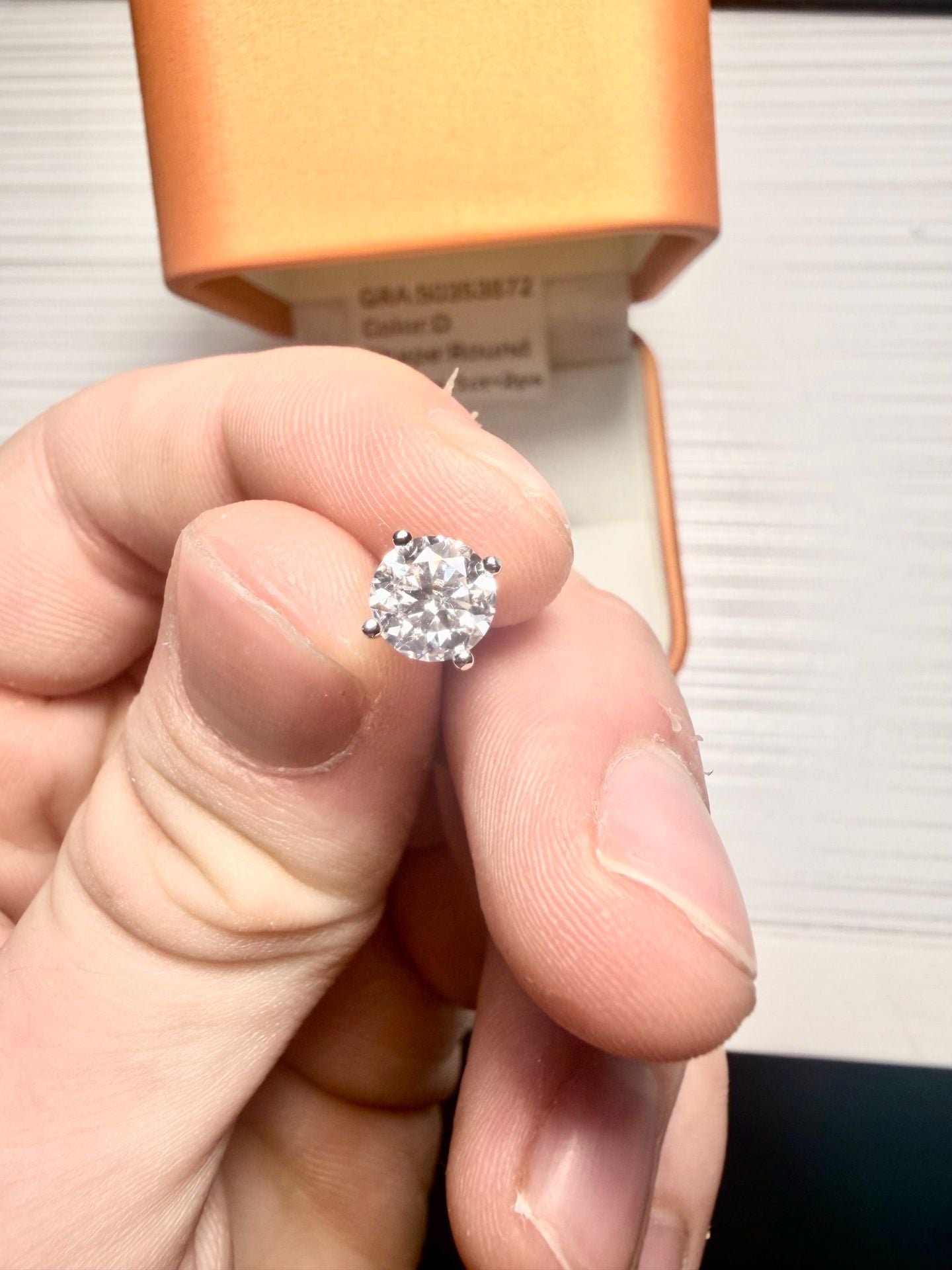 GRA Moissanite Round Stud Earrings 6.5mm 1ct 6