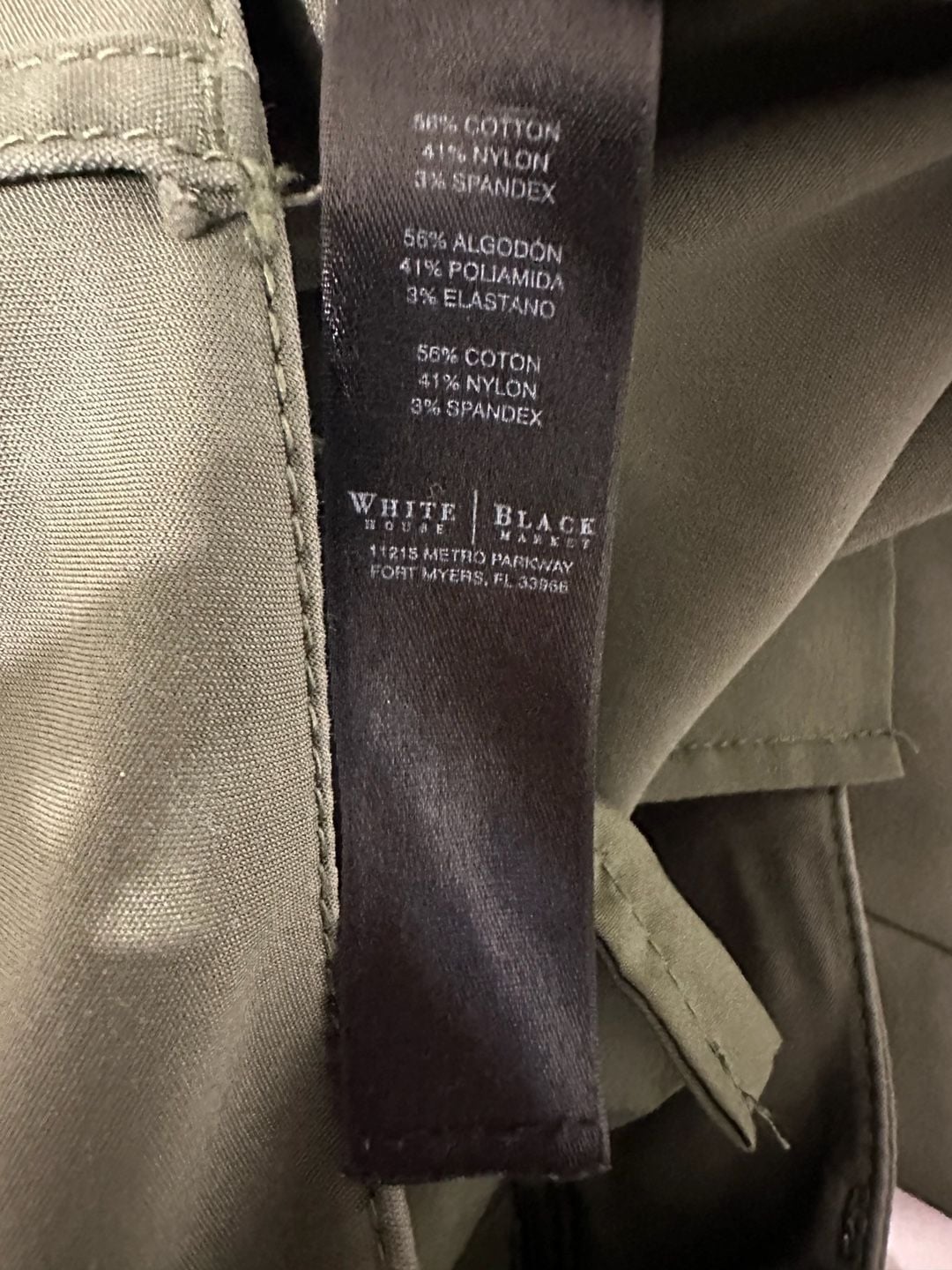 White House Black Market Slim Ankle Pants Size 12 Olive Green Office Travel 5