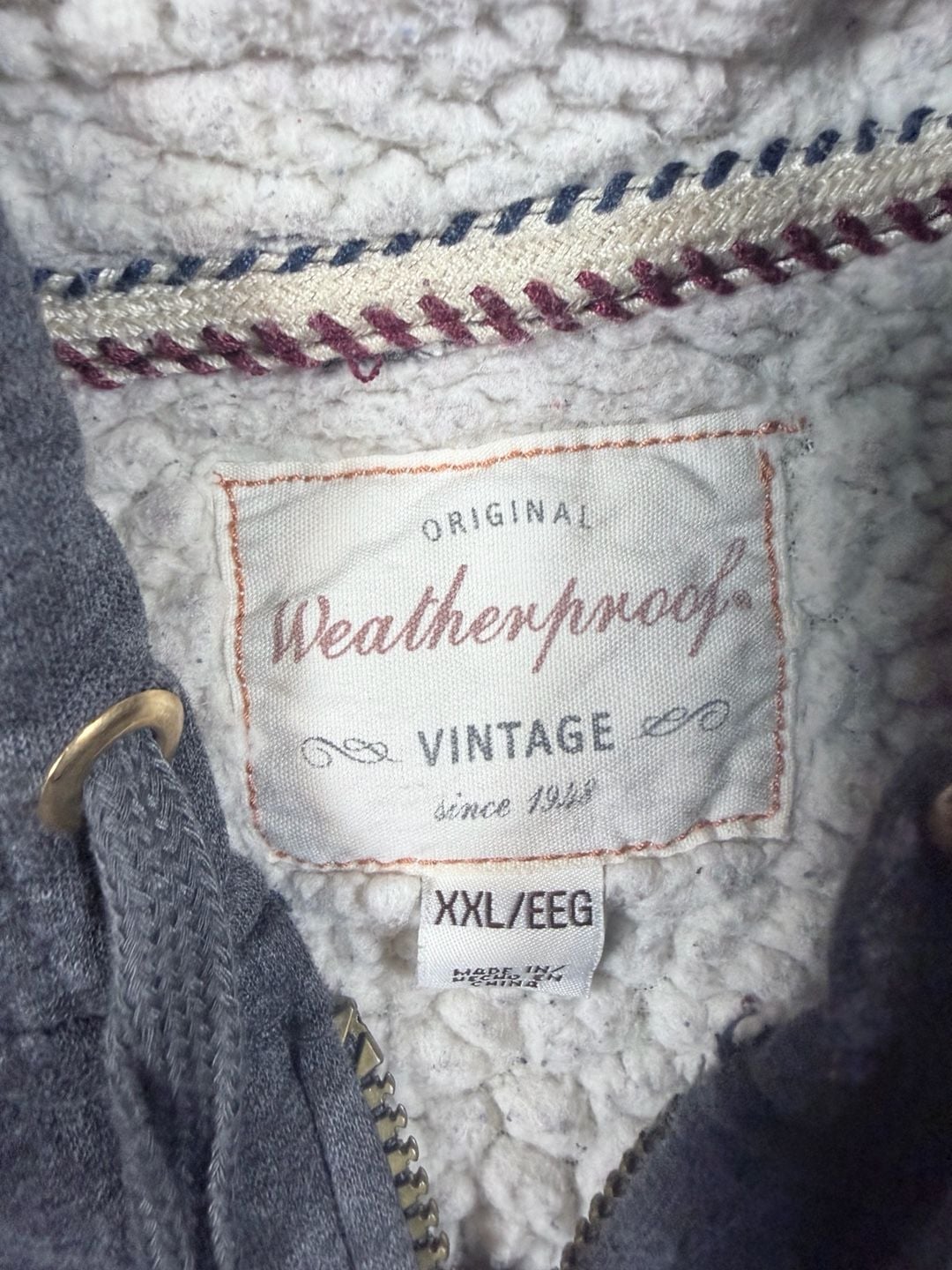 Weatherproof Vintage Sherpa-Lined Full-Zip Hoodie Size XXL Gray 4