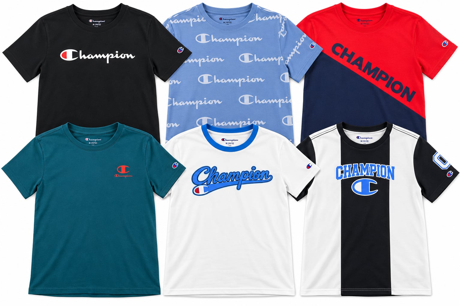 NWT - lot of 6 Champion Graphic T-Shirts Size M (10/12) 1