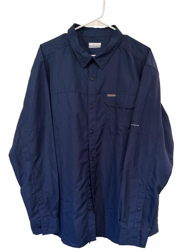 Columbia Sportswear Long Sleeve Button Down Shirt XL Navy Blue Omni-Shade 3