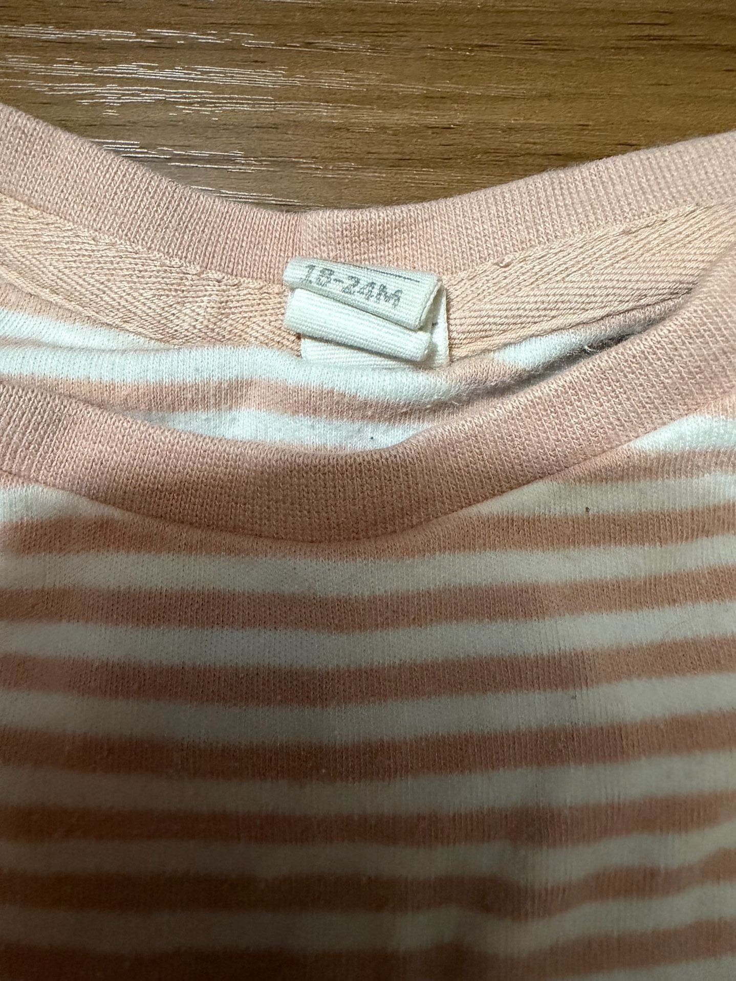 H&M Lounge Set Size 18-24M Pink Stripe Long Sleeve Shirt Jogger Pants 3