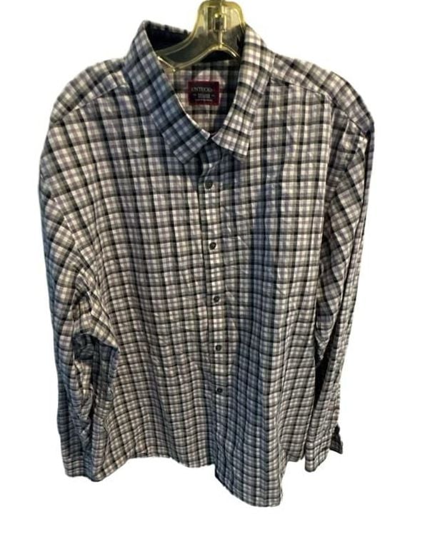 Untuckit Mens Plaid Button Down Shirt XX-Large Purple 2