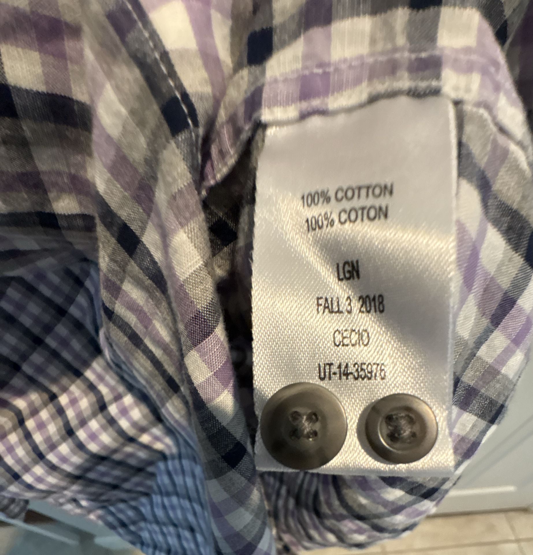 Untuckit Mens Plaid Button Down Shirt XX-Large Purple 7