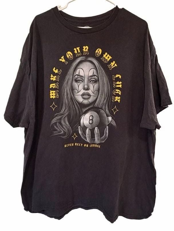 DOM Make Your Own Luck 8-Ball Clown Graphic T-Shirt Size 3XL 2
