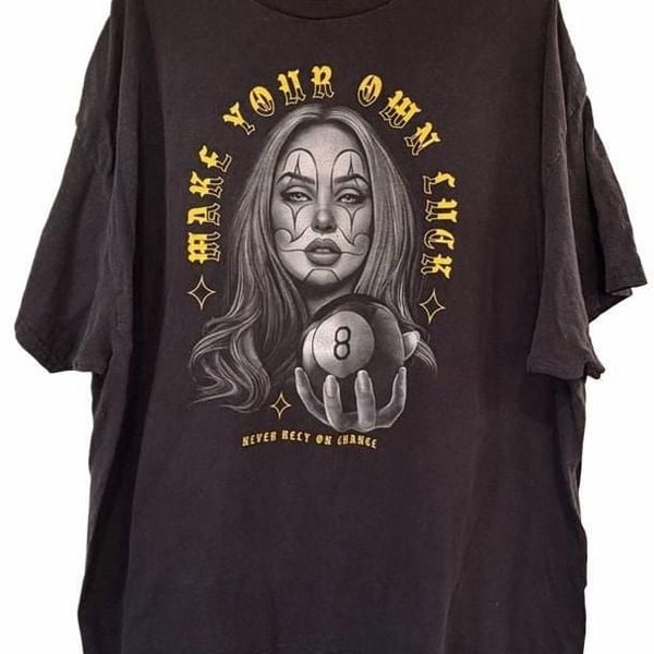 DOM Make Your Own Luck 8-Ball Clown Graphic T-Shirt Size 3XL