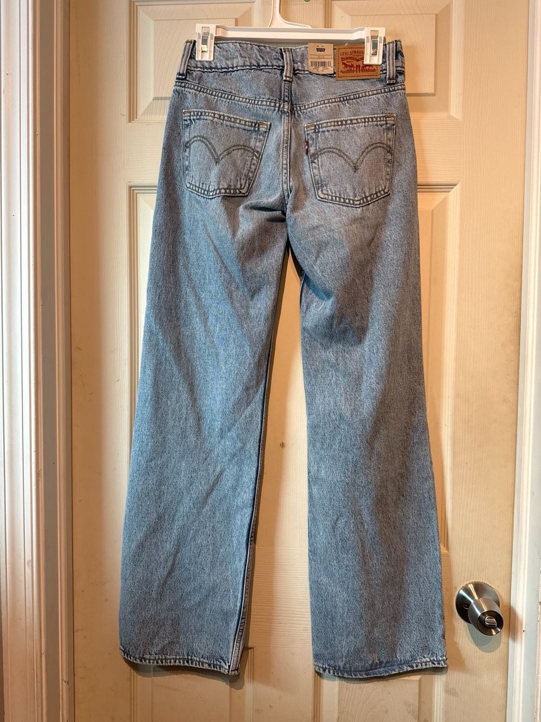 NWT Levi's Superlow Loose Jeans Size 24x32 Light Wash Distressed Straight Leg 5