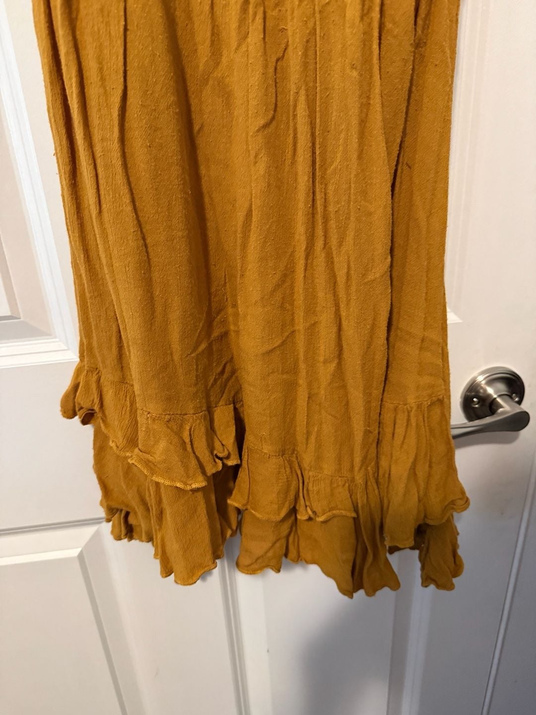 Free People Boho Adella Slip Dress Mustard Yellow XS 6