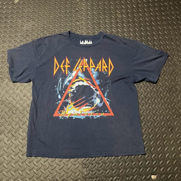 Def Leppard Hysteria Tour T-Shirt Size L Black Rock Band Graphic Tee