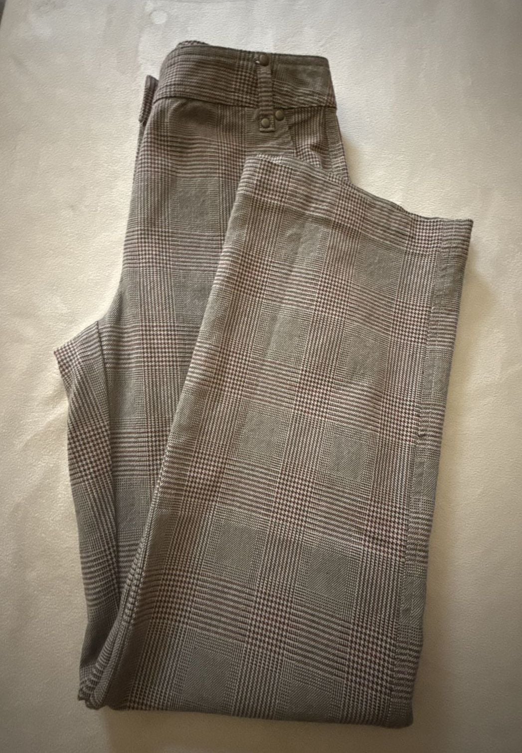 Talbots Stretch Plaid Pants Size 2 Petites Brown Plaid.  7