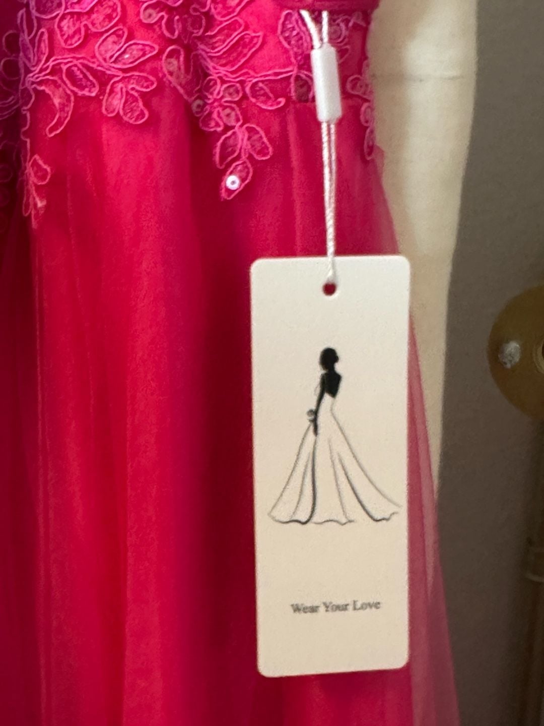 Wear Your Love Fuchsia Pink Lace Tulle Plus Size Prom Formal Evening Gown Size 22w 7