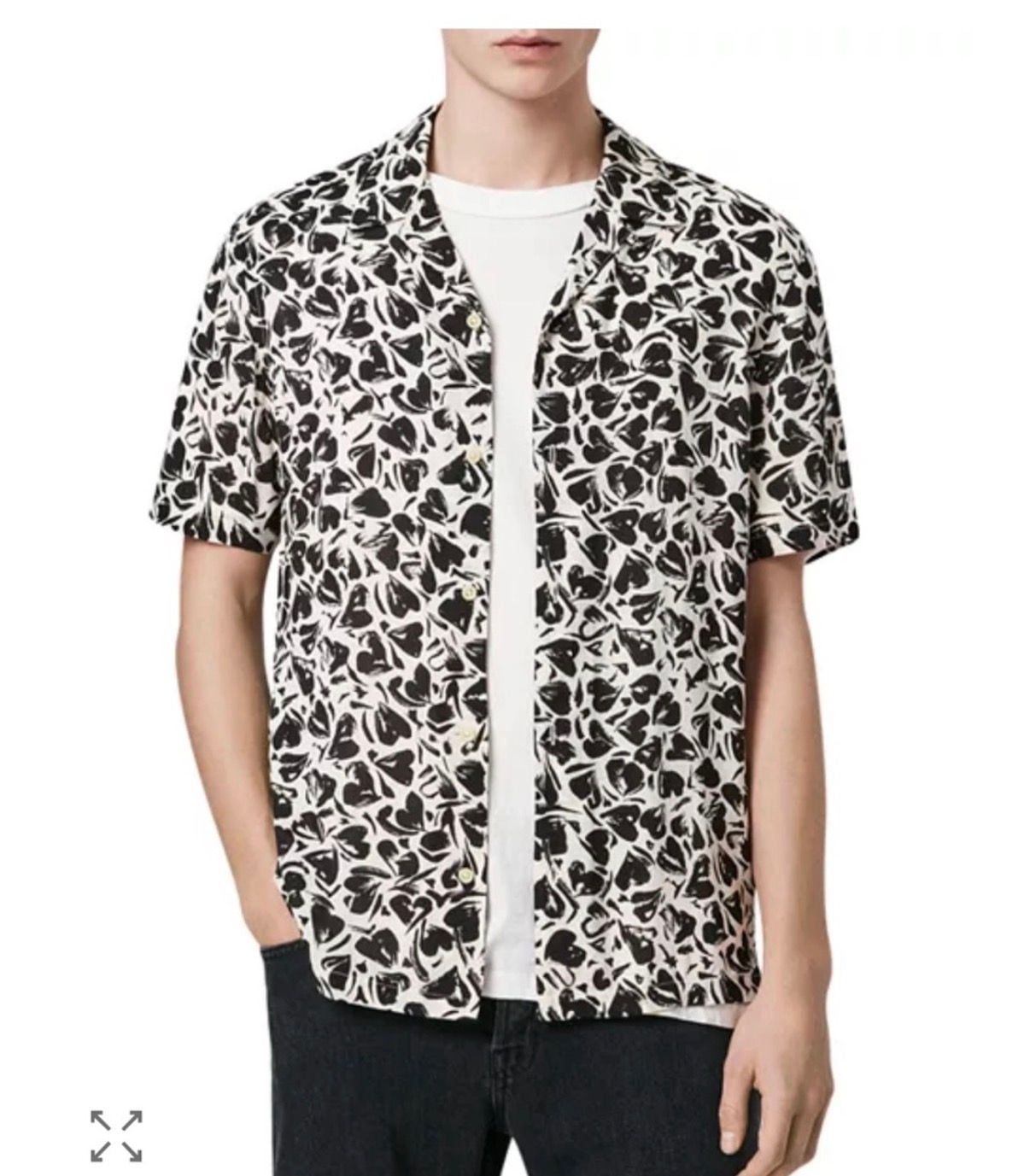 AllSaints Heartbreak Short Sleeve Shirt Size M 2
