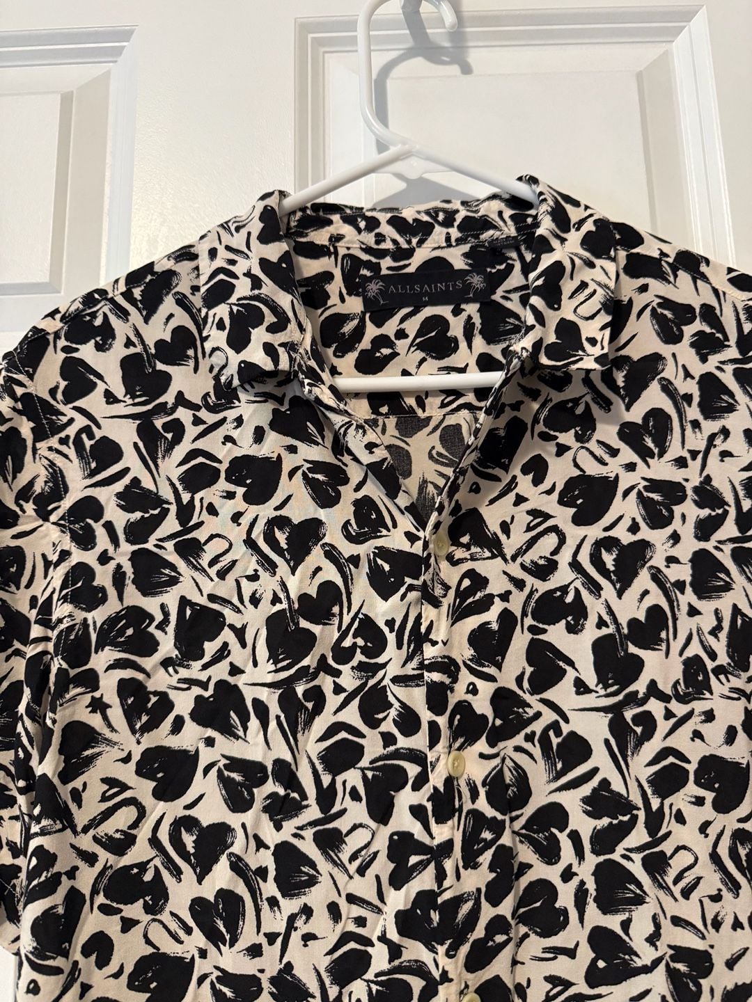 AllSaints Heartbreak Short Sleeve Shirt Size M 6