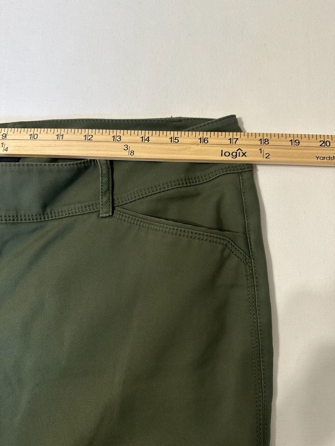 White House Black Market Slim Ankle Pants Size 12 Olive Green Office Travel 6