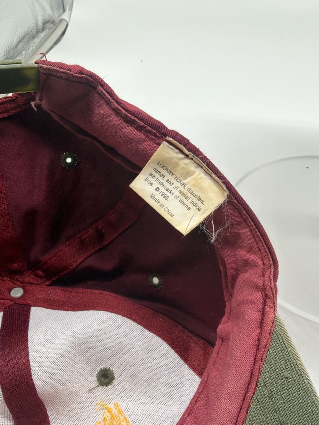 Looney Tunes Taz Tasmanian Devil Snapback Hat Red Green Vintage 7