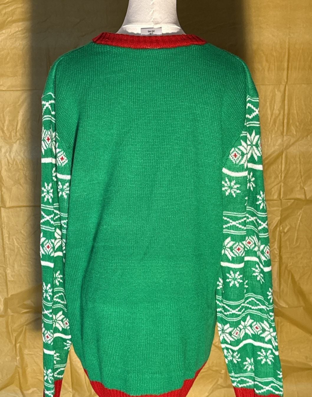 Peanuts Snoopy Christmas Sweater Size L/G (42-44) Green Red Ugly Sweater 3