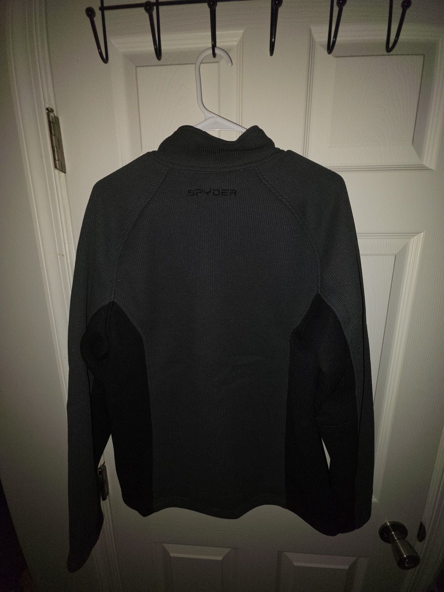 Spyder Full Zip Jacket Size M Black Waffle Fleece 3