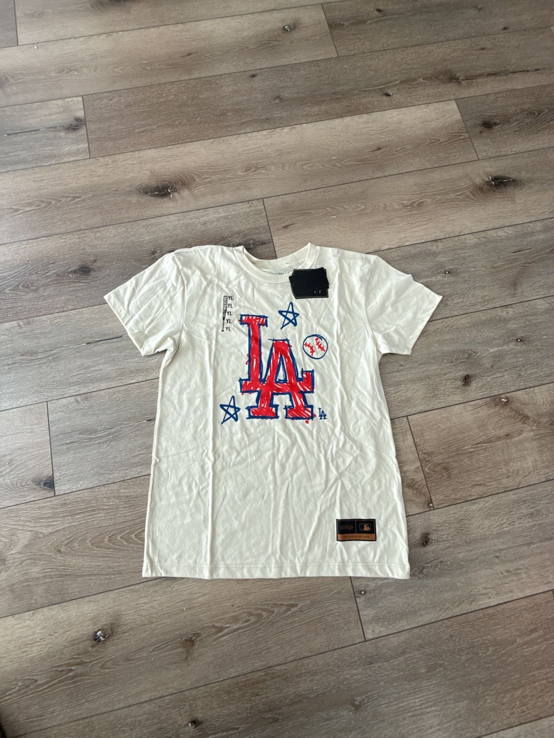 Baseballism Los Angeles Dodgers Crayon Series T-Shirt Size YL Cream 3