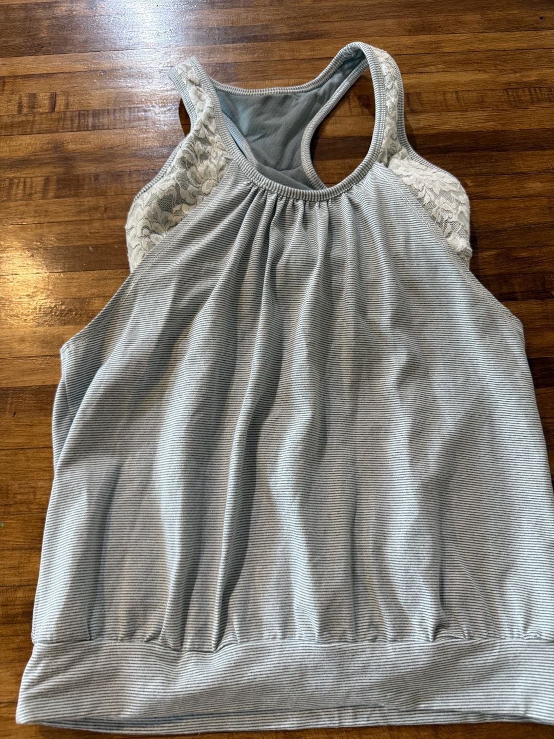 Pure + Good Striped Tank Top White Lace Back L (n1) 3