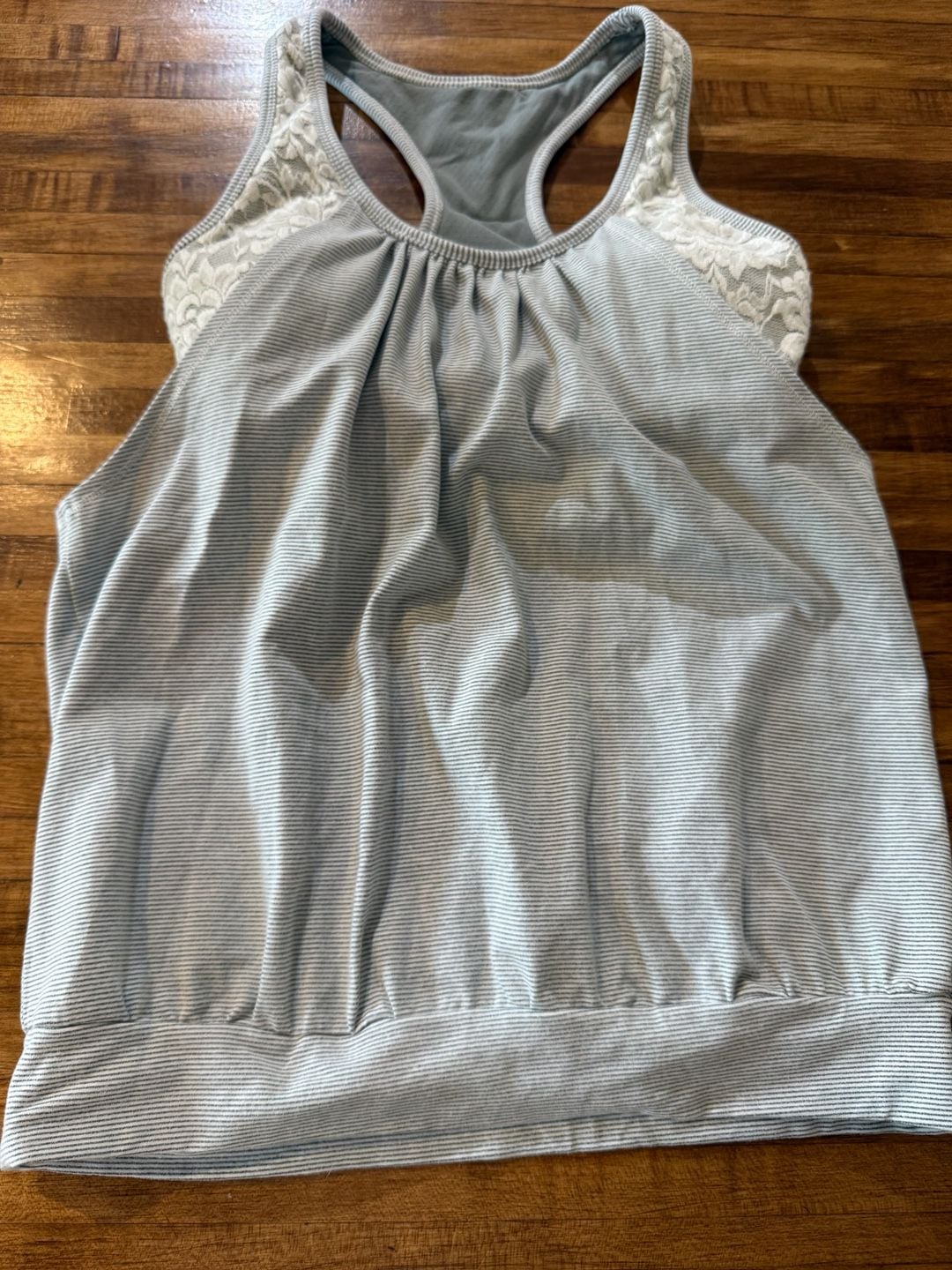 Pure + Good Striped Tank Top White Lace Back L (n1) 5