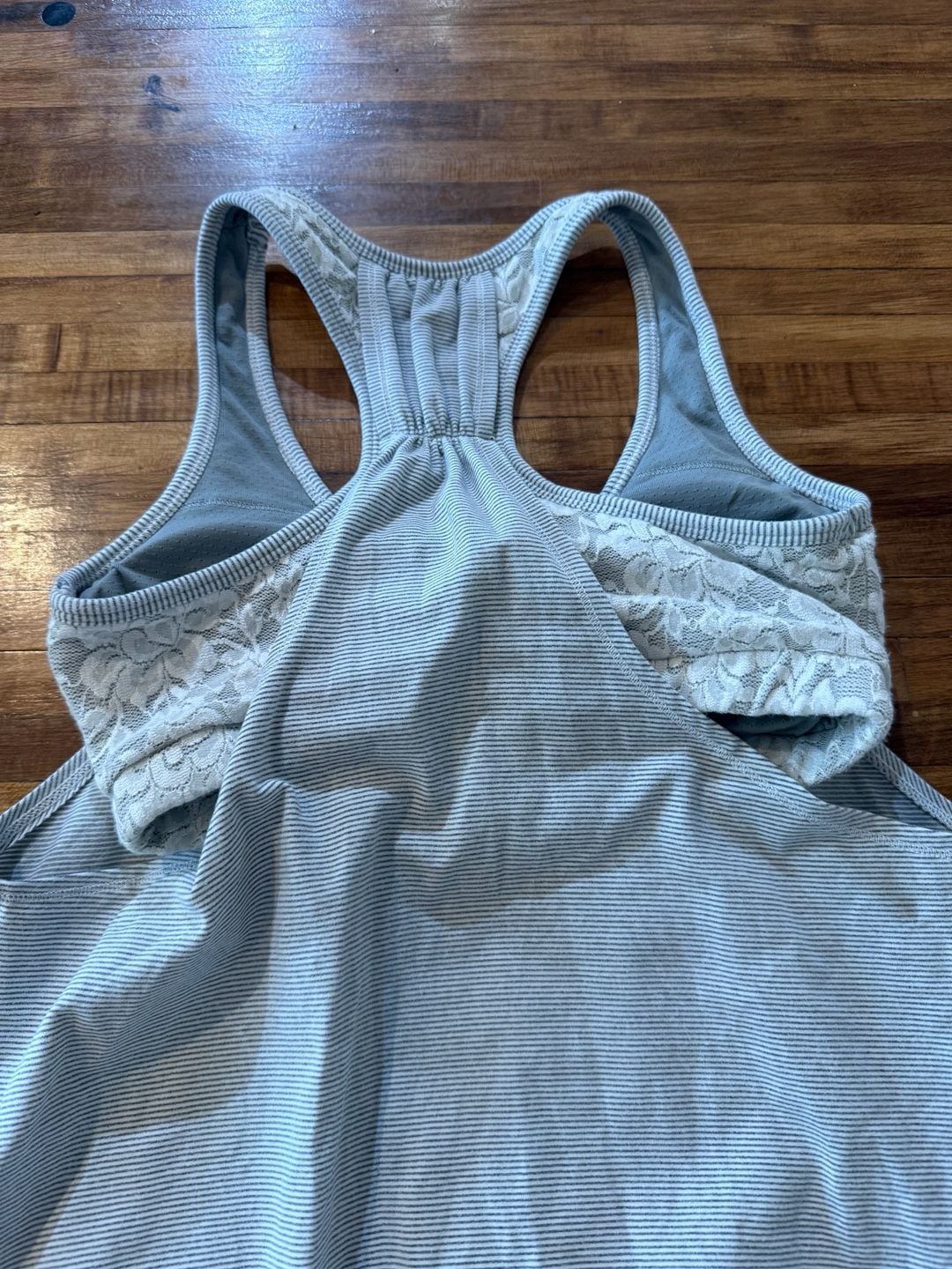 Pure + Good Striped Tank Top White Lace Back L (n1) 6