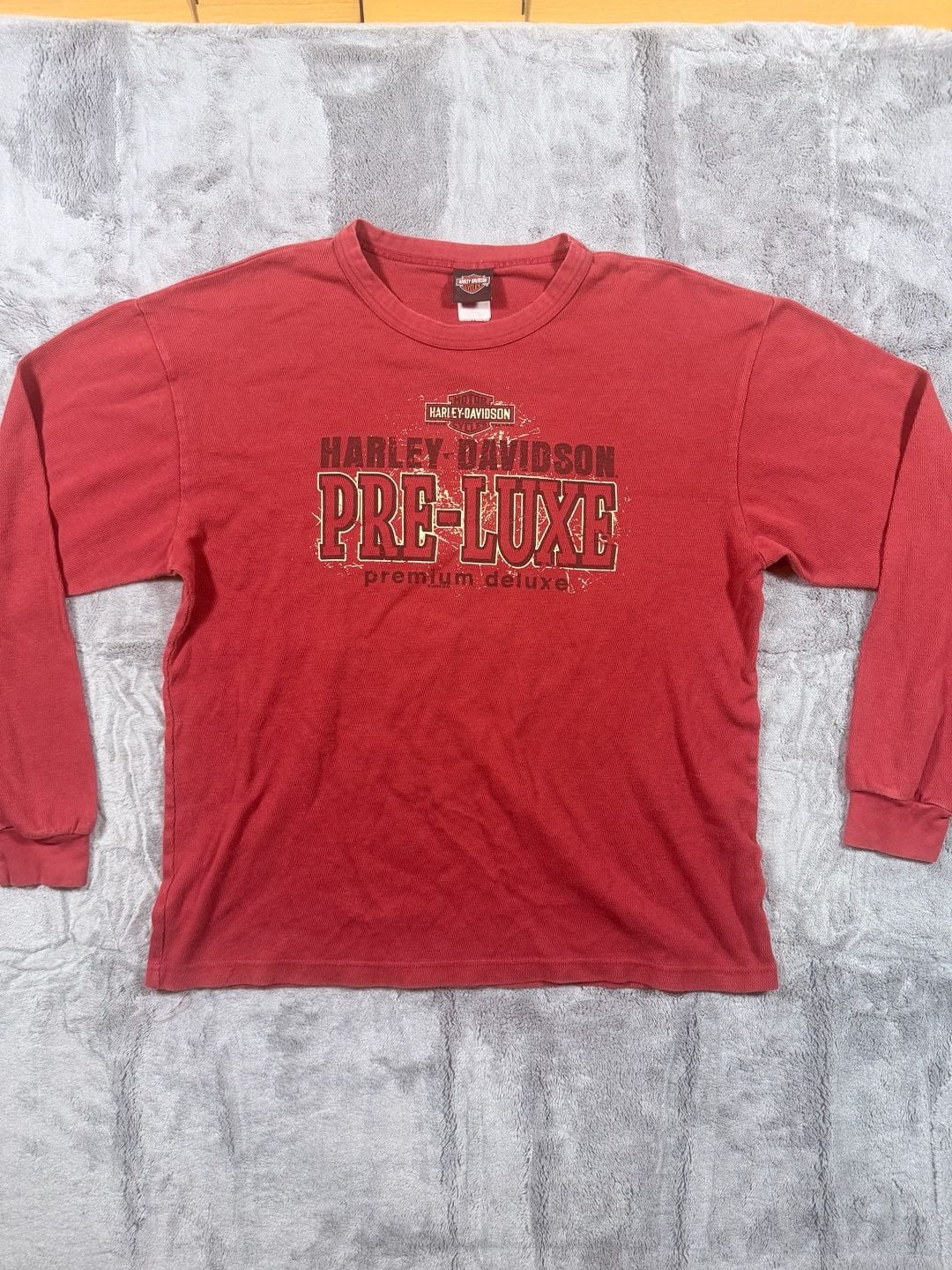 Harley Davidson Long Sleeve Thermal Shirt Red Mason City Iowa 2