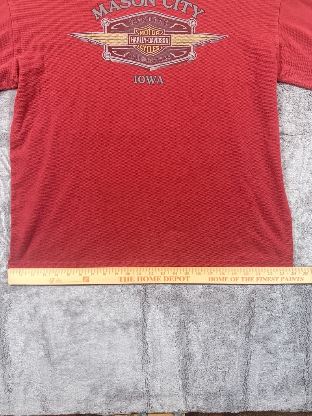 Harley Davidson Long Sleeve Thermal Shirt Red Mason City Iowa 12