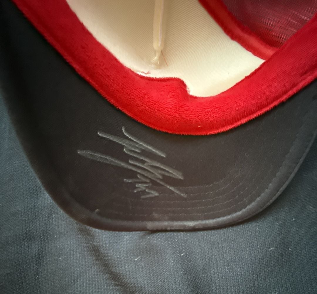 Warren Zeiders Trucker Hat Red White Broken Heart Snapback Signed 4