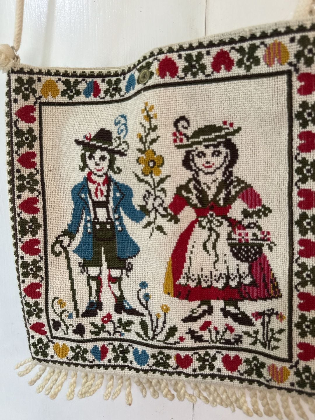 Vintage Tapestry Folk Art Cottagecore Cross Stitch Crossbody Bag Purse Fairycore 4