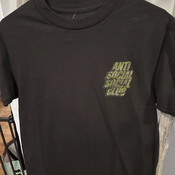 Anti Social Social Club Blocked Camo Size S Black Tee