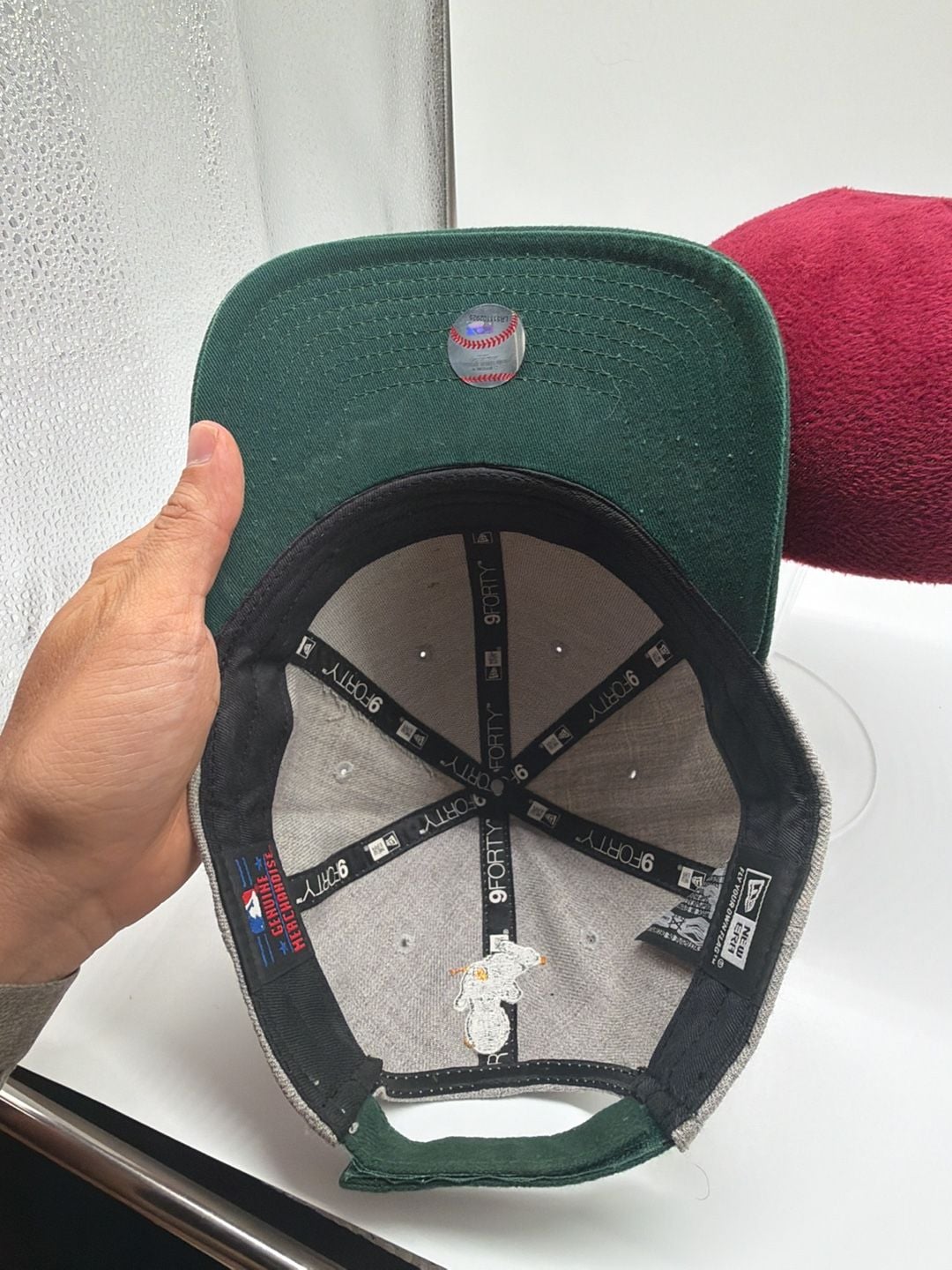 New Era Oakland Athletics 9FORTY Adjustable Hat Grey Green 7