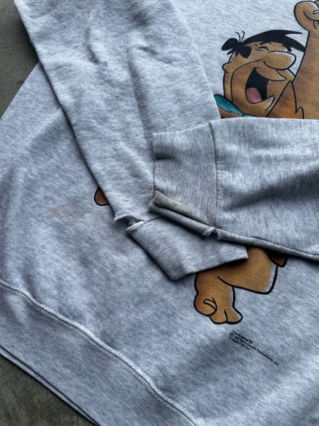 Fruit of the Loom Vintage The Flintstones Sweatshirt Size L Grey 7